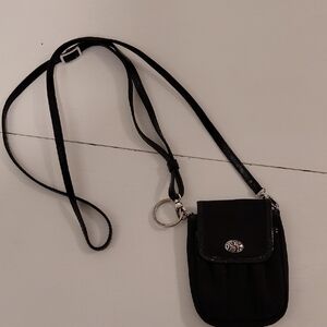 Tiny Brighton Black and Silver Crossbody Bag And Keychain